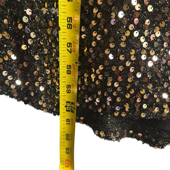 Ieena for Mac Duggal Bronze Sequin Ruched High Slit Gown Size 2 NWT Style# 55700 - Picture 13 of 14